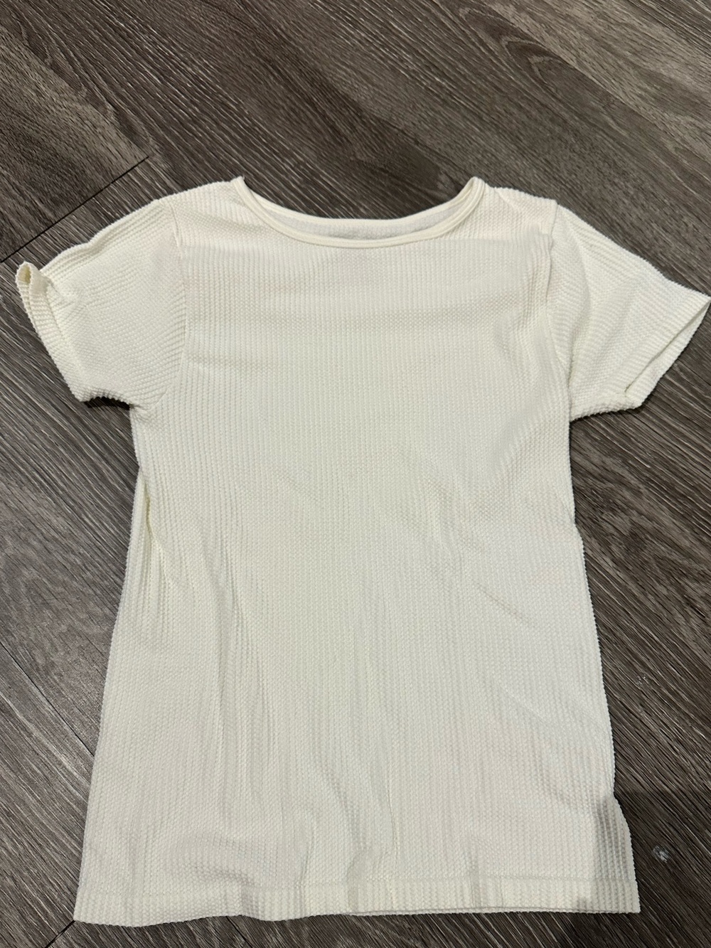 Free people white textured form fitting tee shirt size m/l